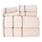 Hastings Home 6-piece 100-percent Cotton Towel Set with 2 Bath Towels, 2 Hand Towels and 2 Washcloths (Bone/Black) 515346XZK - alternate 3